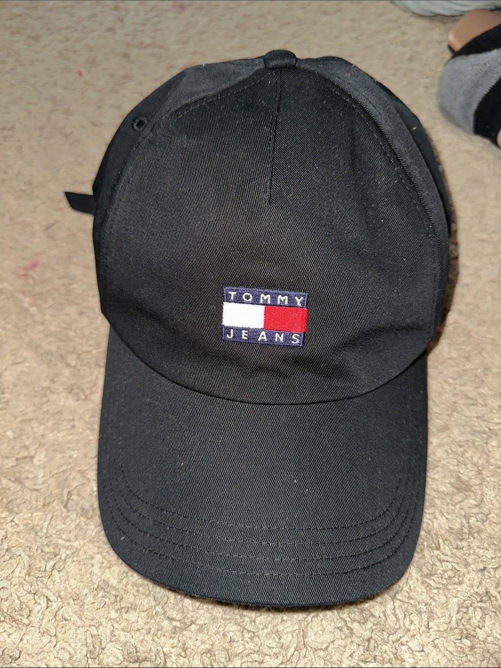 Tommy Hilfiger Black Cap with Signature Flag Patch